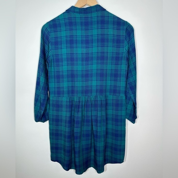 VINEYARD Vines Girl's Hudson Blue and Green Plaid Shirtdress Size 14 - Picture 8 of 8